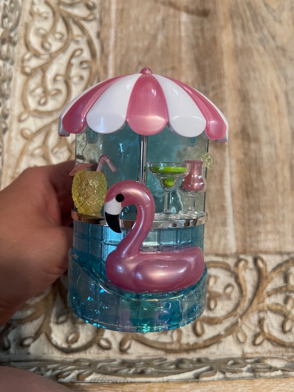 Pink Flamingo Pool Float Trinket Carousel Wallflower Plug In